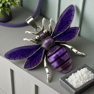 Classic Purple Bee Pendant Necklace